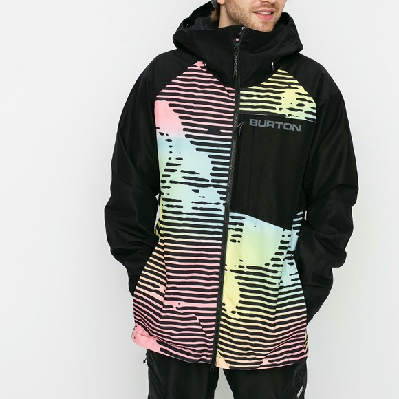 Burton GoreTex Radial Snowboard Ski Snow Jacket Hooded Instigator Black Men’s L - Picture 1 of 16
